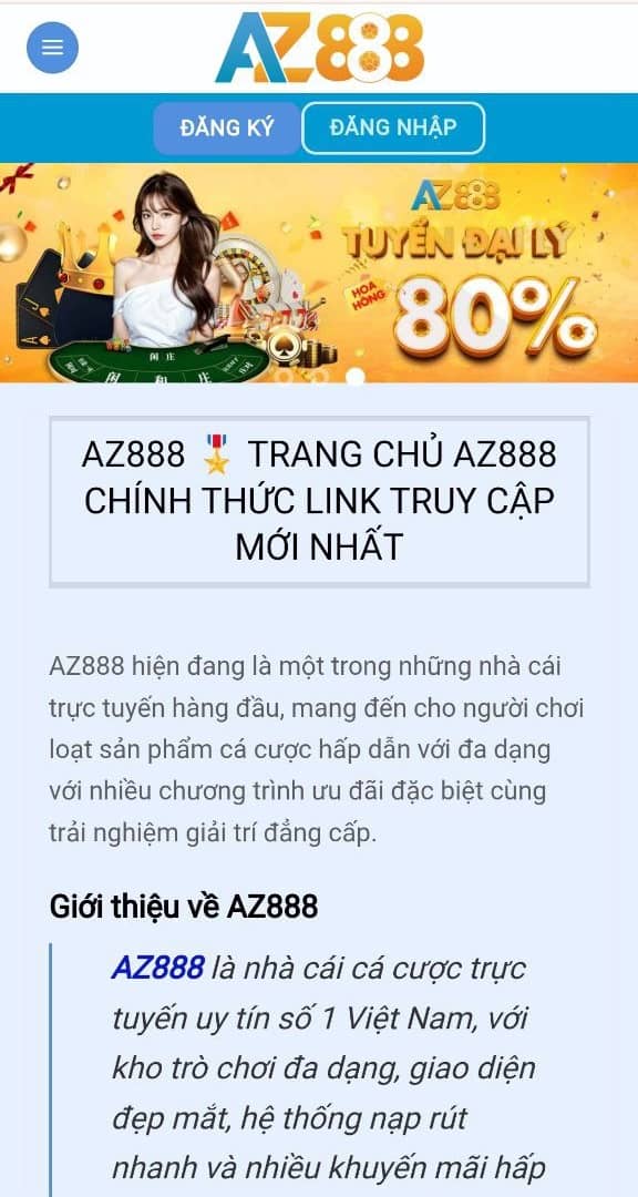 Đăng nhập trang chủ AZ888 chính thức