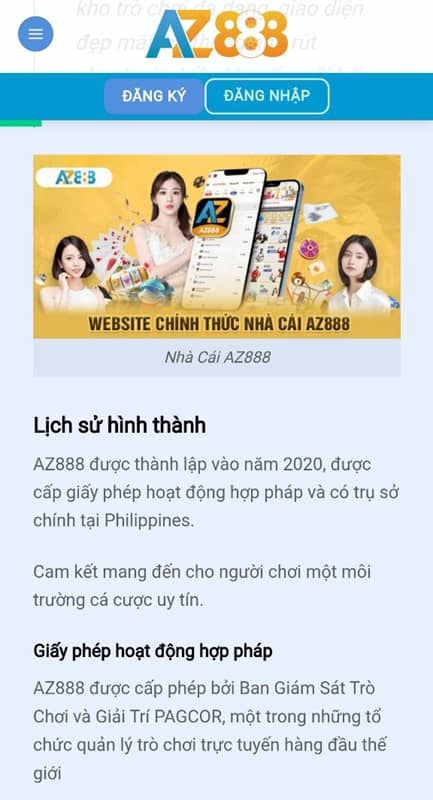 Truy cập trang chủ chính thức nhà cái AZ888